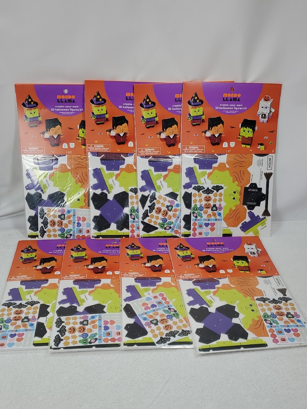 (8) Mondo Llama Create-Your-Own 3D Halloween Figures Kits